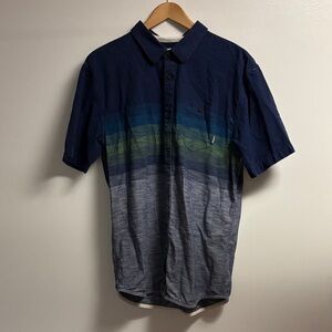 Vans Men's Blue and Gray Gradient Shirt